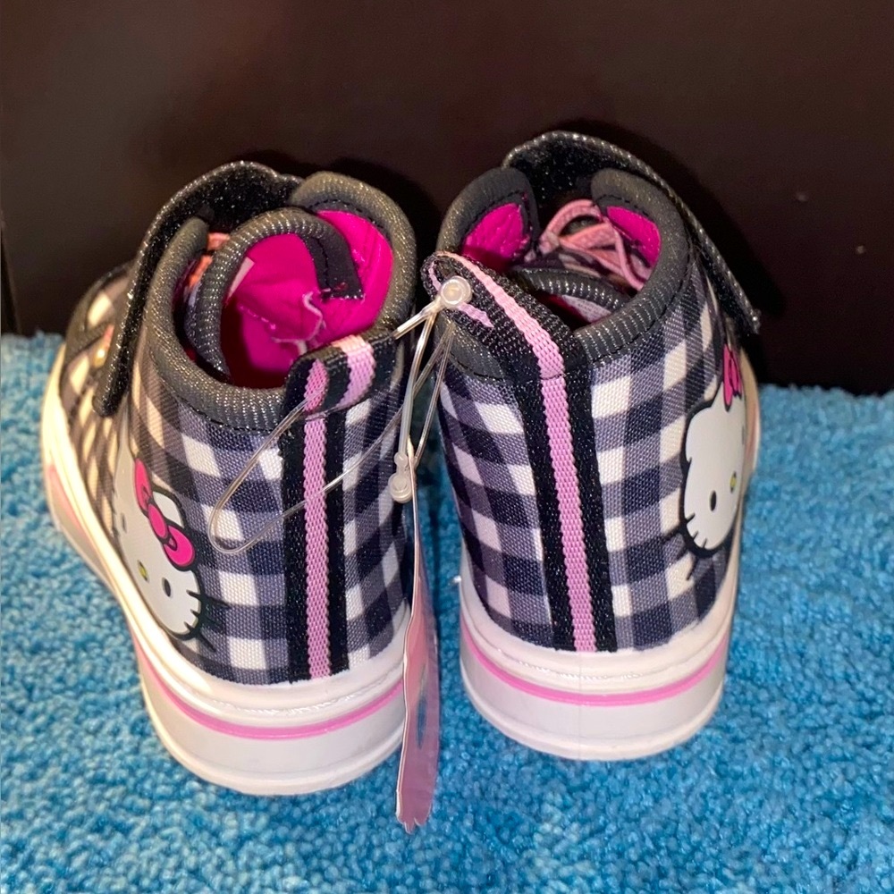 Hello Kitty Gingham Plaid High Top Tennis Sneakers - Picture 3 of 5